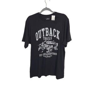 Outback Trails Off‎ Road Adventures Short Sleeve Graphic Tee in Black Large